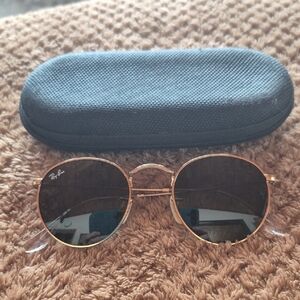 Ray-Ban  Rb3447 Round Metal Gold Frame Sunglasses